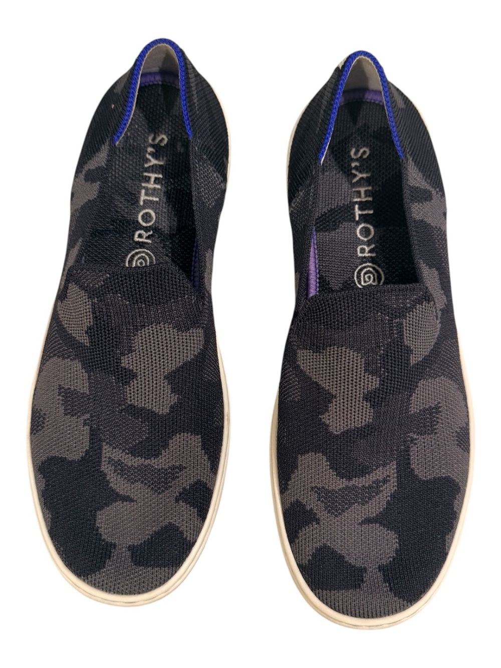 Rothy's Women’s  Black & Gray Camo Slip-On Sneakers